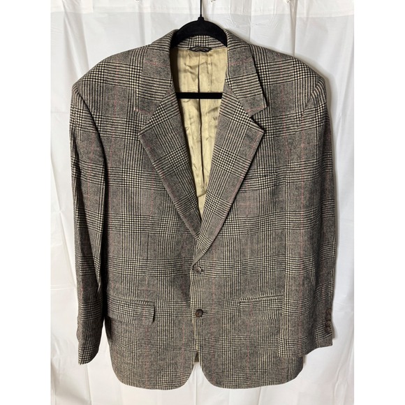 Perlis New Orleans Camel Hair Plaid Blazer Men's Sport Coat Brown - Picture 1 of 8